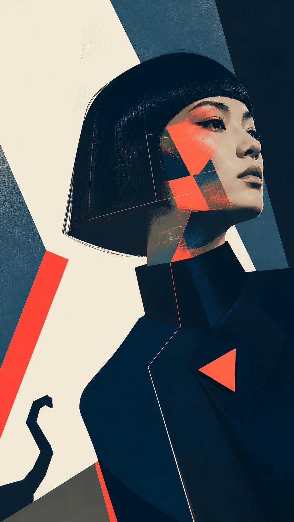Hard-Edge Modern Art Portrait - Illustration - CH-0514