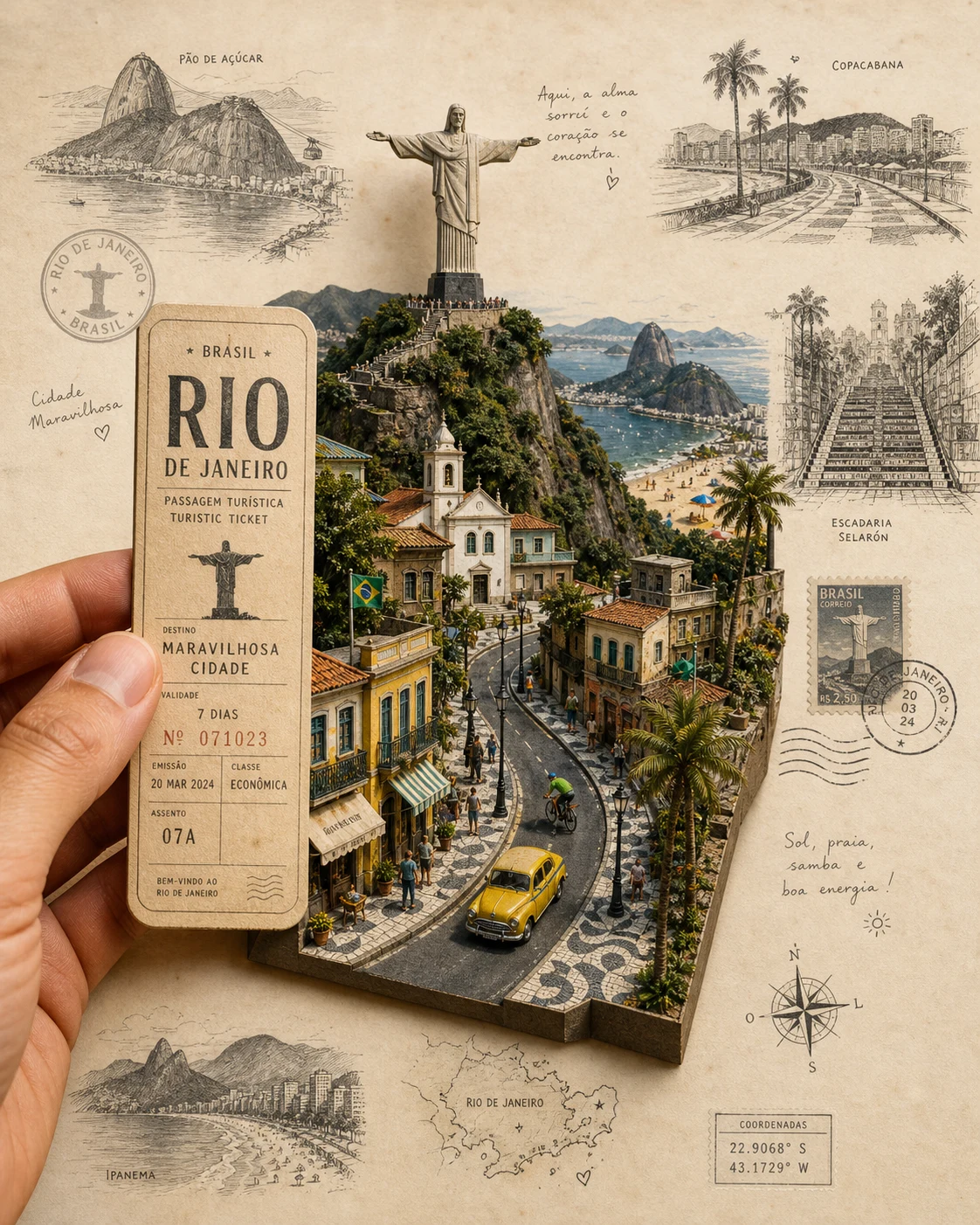 Rio Ticket Relief Poster - Travel - CH-0527